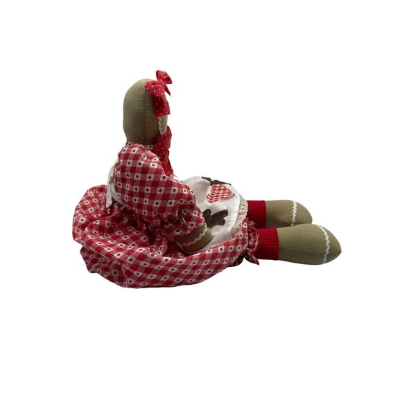 Vintage 1995 House Of Lloyd Christmas Gingerbread Doll, Apron & Bow Shelf Sitter - Picture 11 of 13